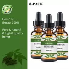 （3-pack）Natural Hemp Seed Oil 30ml 5000MG Hemp Oil 100% Organic Pure Essential Oil For Relieve Stress Body Skin Care Massage And Relax HO-003